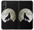 S1981 Loup hurlant à la lune Etui Coque Housse pour Sony Xperia 5 V