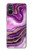 S3896 Stries d'or en marbre violet Etui Coque Housse pour Sony Xperia 5 V