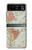 S3418 Carte du monde millésimé Etui Coque Housse pour Motorola Razr 40
