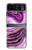 S3896 Stries d'or en marbre violet Etui Coque Housse pour Motorola Razr 40