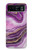 S3896 Stries d'or en marbre violet Etui Coque Housse pour Motorola Razr 40