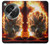 S0863 De feu crâne Etui Coque Housse pour OnePlus OPEN