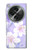 S2361 Fleurs blanches Violet Etui Coque Housse pour OnePlus OPEN