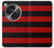 S2638 Noir et Rouge rayé Etui Coque Housse pour OnePlus OPEN