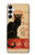 S2739 Chat Noir Noir Chat Millésime Etui Coque Housse pour Samsung Galaxy A05s