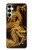 S2804 Dragon d'or imprimé chinois Etui Coque Housse pour Samsung Galaxy A05s