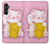S3025 Rose Maneki Neko chat chanceux Etui Coque Housse pour Samsung Galaxy A05s
