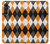 S3421 Noir Orange Blanc Argyle Plaid Etui Coque Housse pour Samsung Galaxy A05s