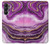 S3896 Stries d'or en marbre violet Etui Coque Housse pour Samsung Galaxy A05s