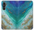 S3920 Couleur bleu océan abstrait émeraude mélangée Etui Coque Housse pour Samsung Galaxy A05s