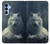 S1516 Loup blanc Etui Coque Housse pour Samsung Galaxy A15 5G