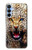 S1932 Bleu yeux Léopard Etui Coque Housse pour Samsung Galaxy A15 5G