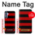 S2638 Noir et Rouge rayé Etui Coque Housse pour Samsung Galaxy A15 5G