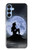 S2668 Silhouette sirène Lune Nuit Etui Coque Housse pour Samsung Galaxy A15 5G