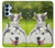 S3795 Peinture Husky Sibérien Ludique Chaton Grincheux Etui Coque Housse pour Samsung Galaxy A15 5G