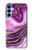 S3896 Stries d'or en marbre violet Etui Coque Housse pour Samsung Galaxy A15 5G