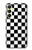 S1611 Échiquier Damier Noir Blanc Etui Coque Housse pour Samsung Galaxy A25 5G