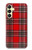S2374 Motif Tartan Rouge Etui Coque Housse pour Samsung Galaxy A25 5G