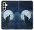 S3693 Pleine lune du loup blanc sinistre Etui Coque Housse pour Samsung Galaxy A25 5G