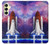 S3913 Navette spatiale nébuleuse colorée Etui Coque Housse pour Samsung Galaxy A25 5G