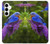 S1565 Oiseau bleu de bonheur Bleu Oiseau Etui Coque Housse pour Samsung Galaxy A35 5G