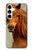S1595 Beau cheval marron Etui Coque Housse pour Samsung Galaxy A35 5G