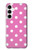 S2358 Rose à pois Etui Coque Housse pour Samsung Galaxy A35 5G