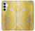S2713 Serpent jaune imprimé graphique Peau Etui Coque Housse pour Samsung Galaxy A35 5G
