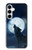 S3693 Pleine lune du loup blanc sinistre Etui Coque Housse pour Samsung Galaxy A35 5G