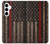 S3804 Graphique de drapeau de ligne rouge en métal de pompier Etui Coque Housse pour Samsung Galaxy A35 5G