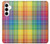 S3942 Tartan à carreaux arc-en-ciel LGBTQ Etui Coque Housse pour Samsung Galaxy A35 5G