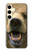 S0840 Grizzly Bear visage Etui Coque Housse pour Samsung Galaxy S24