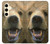 S0840 Grizzly Bear visage Etui Coque Housse pour Samsung Galaxy S24