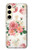 S1859 Motif Rose Etui Coque Housse pour Samsung Galaxy S24