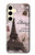 S2211 Carte postale de Paris Tour Eiffel Etui Coque Housse pour Samsung Galaxy S24