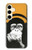 S2324 Singe drôle avec casque Pop Musique Etui Coque Housse pour Samsung Galaxy S24