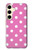 S2358 Rose à pois Etui Coque Housse pour Samsung Galaxy S24