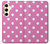 S2358 Rose à pois Etui Coque Housse pour Samsung Galaxy S24