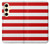 S2364 Rouge et blanc rayé Etui Coque Housse pour Samsung Galaxy S24