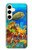 S2568 Mer Poissons marins Coraux Sous-marine Océan Etui Coque Housse pour Samsung Galaxy S24