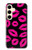S2933 Bisous Rose Lips sur Noir Etui Coque Housse pour Samsung Galaxy S24
