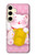 S3025 Rose Maneki Neko chat chanceux Etui Coque Housse pour Samsung Galaxy S24