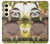 S3138 Peinture mignon bébé Sloth Etui Coque Housse pour Samsung Galaxy S24