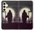 S3262 Lune de nuit faucheuse cimetière Etui Coque Housse pour Samsung Galaxy S24