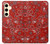 S3354 Rouge classique Bandana Etui Coque Housse pour Samsung Galaxy S24