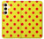 S3526 Rouge tache à pois Etui Coque Housse pour Samsung Galaxy S24