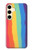 S3799 Arc-en-ciel aquarelle vertical mignon Etui Coque Housse pour Samsung Galaxy S24
