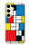 S3814 Composition de dessin au trait Piet Mondrian Etui Coque Housse pour Samsung Galaxy S24