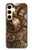 S3927 Boussole Horloge Gage Steampunk Etui Coque Housse pour Samsung Galaxy S24