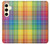 S3942 Tartan à carreaux arc-en-ciel LGBTQ Etui Coque Housse pour Samsung Galaxy S24